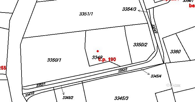 Lutyně 190, Orlová na parcele st. 3349 v KÚ Horní Lutyně, Katastrální mapa