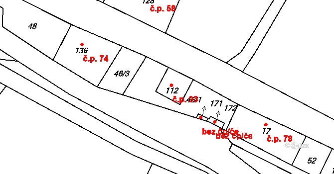 Roškopov 93, Stará Paka na parcele st. 112 v KÚ Roškopov, Katastrální mapa