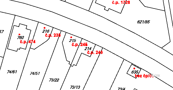 Litol 246, Lysá nad Labem na parcele st. 214 v KÚ Litol, Katastrální mapa