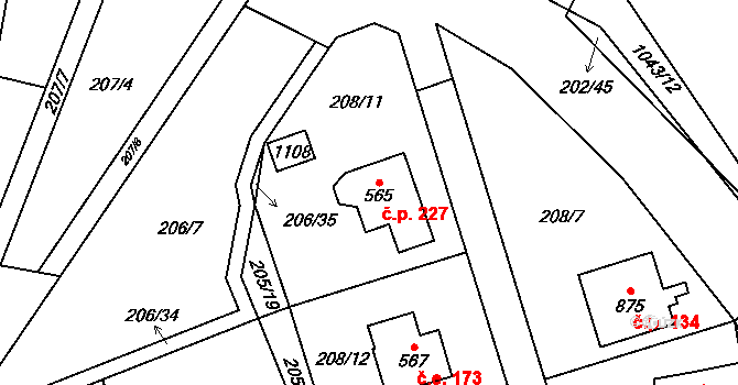 Svojetice 172, Katastrální mapa