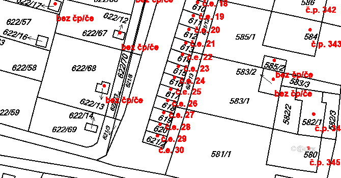 Miřetice u Klášterce nad Ohří 26, Klášterec nad Ohří na parcele st. 617 v KÚ Miřetice u Klášterce nad Ohří, Katastrální mapa