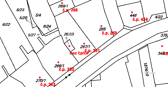 Bohosudov 251, Krupka na parcele st. 267/1 v KÚ Bohosudov, Katastrální mapa