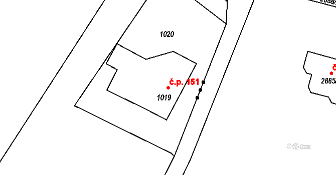 Skřečoň 151, Bohumín na parcele st. 1019 v KÚ Skřečoň, Katastrální mapa
