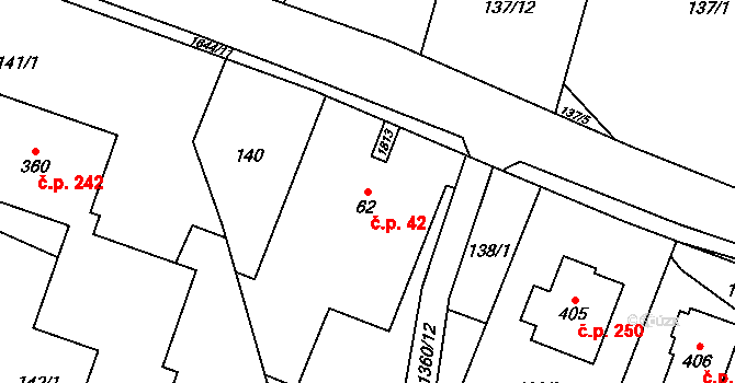 Holčovice 42 na parcele st. 62 v KÚ Holčovice, Katastrální mapa