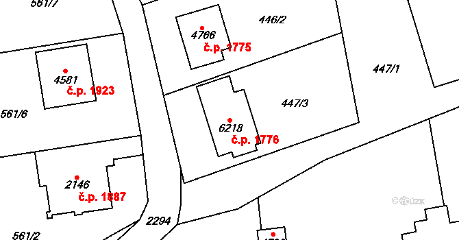 Cheb 1776 na parcele st. 6218 v KÚ Cheb, Katastrální mapa