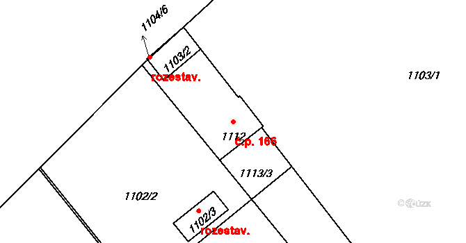 Proseč nad Nisou 166, Jablonec nad Nisou na parcele st. 1112 v KÚ Proseč nad Nisou, Katastrální mapa