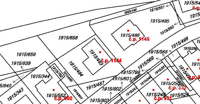 Třeboň II 1144, Třeboň na parcele st. 1915/483 v KÚ Třeboň, Katastrální mapa