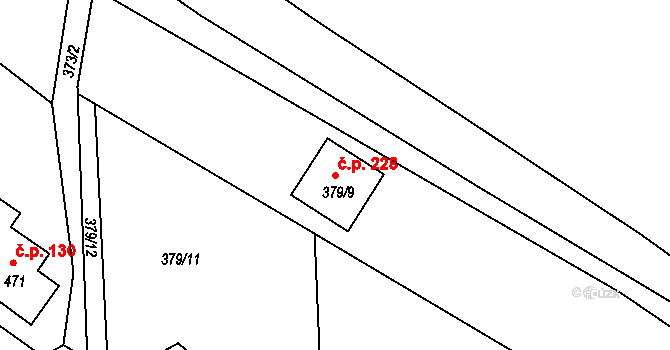Děčín XXXI-Křešice 228, Děčín na parcele st. 379/9 v KÚ Křešice u Děčína, Katastrální mapa