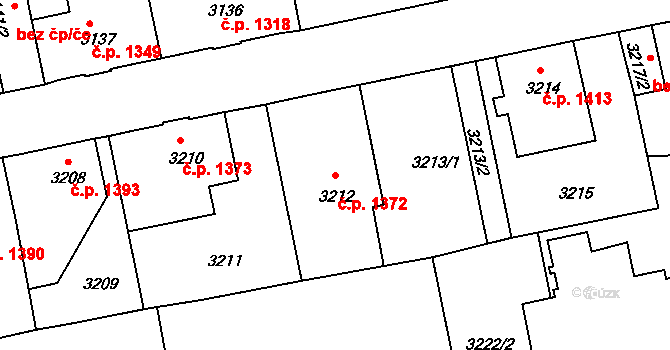 Varnsdorf 1372 na parcele st. 3212 v KÚ Varnsdorf, Katastrální mapa