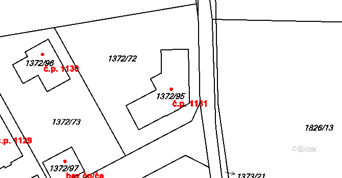 Dobřichovice 1131 na parcele st. 1372/95 v KÚ Dobřichovice, Katastrální mapa