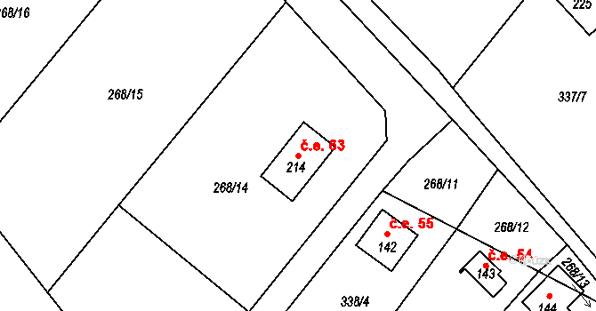 Buková u Příbramě 63 na parcele st. 214 v KÚ Buková u Příbramě, Katastrální mapa
