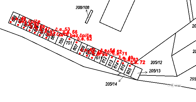 Luka nad Jihlavou 48 na parcele st. 609 v KÚ Luka nad Jihlavou, Katastrální mapa