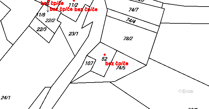 Pelhřimov 39254551 na parcele st. 52 v KÚ Lešov, Katastrální mapa