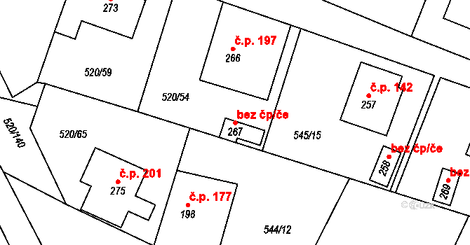 Čistá 39277551 na parcele st. 267 v KÚ Čistá u Mladé Boleslavi, Katastrální mapa