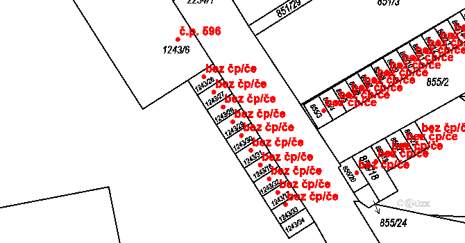 Třinec 40219551 na parcele st. 1243/29 v KÚ Třinec, Katastrální mapa