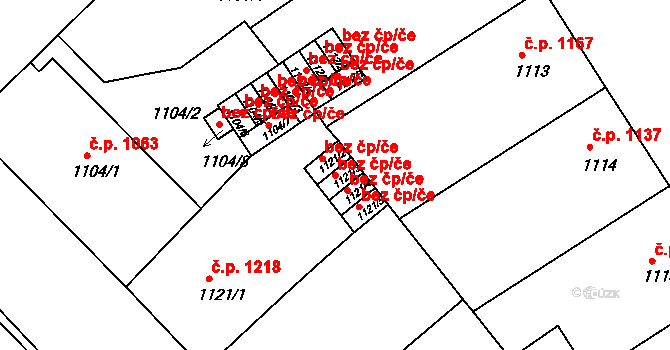 Praha 40378551 na parcele st. 1121/3 v KÚ Nusle, Katastrální mapa