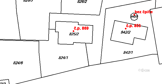 Praha 40459551 na parcele st. 824/2 v KÚ Troja, Katastrální mapa