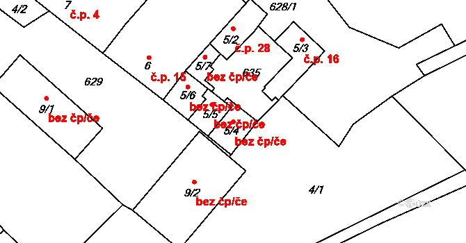 Ostrovec-Lhotka 40685551 na parcele st. 5/4 v KÚ Ostrovec u Terešova, Katastrální mapa