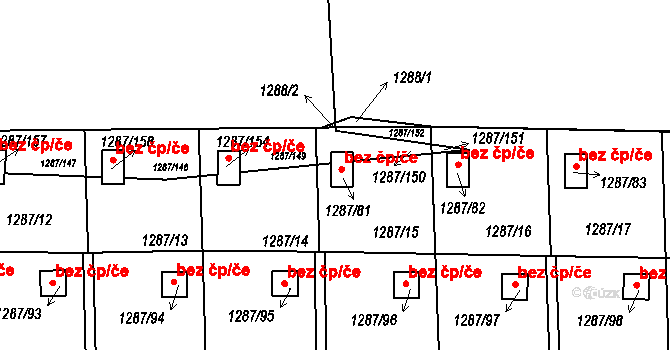 Praha 41391551 na parcele st. 1287/81 v KÚ Dolní Chabry, Katastrální mapa