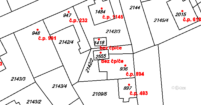 Lomnice nad Popelkou 41718551 na parcele st. 2555 v KÚ Lomnice nad Popelkou, Katastrální mapa