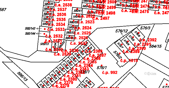 Bludovice 2388, Havířov na parcele st. 578/7 v KÚ Bludovice, Katastrální mapa