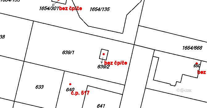 Ostrava 42143551 na parcele st. 639/2 v KÚ Kunčičky, Katastrální mapa