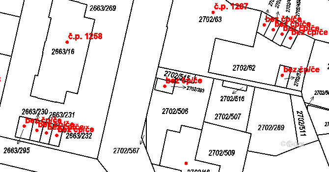 Opava 43775551 na parcele st. 2702/393 v KÚ Opava-Předměstí, Katastrální mapa