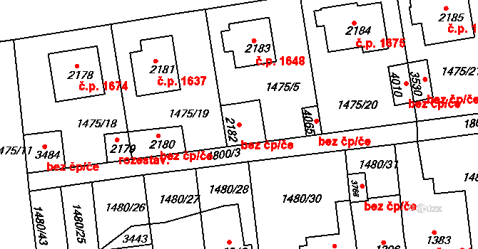 Svitavy 46419551 na parcele st. 2182 v KÚ Svitavy-předměstí, Katastrální mapa