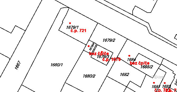Bruntál 46593551 na parcele st. 1679/4 v KÚ Bruntál-město, Katastrální mapa