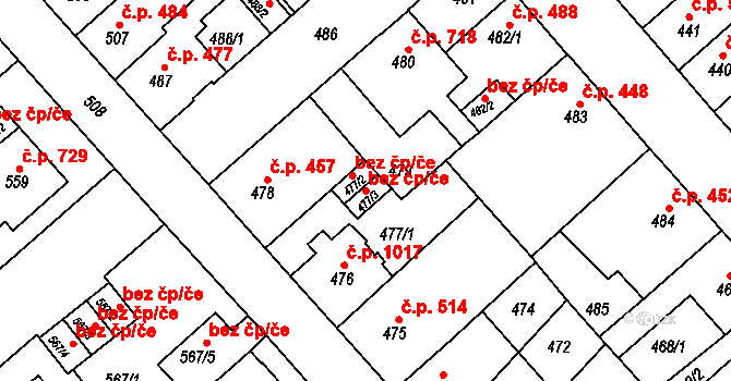 Sokolov 49721551 na parcele st. 477/3 v KÚ Sokolov, Katastrální mapa