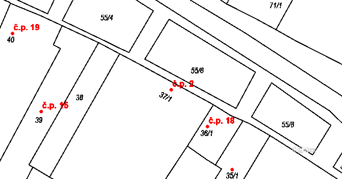 Volevčice 2 na parcele st. 37/1 v KÚ Volevčice, Katastrální mapa