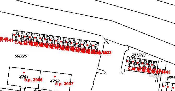 Zlín 1332 na parcele st. 4991/1 v KÚ Zlín, Katastrální mapa
