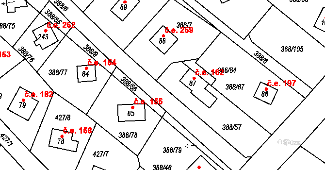 Ústupky 162, Seč na parcele st. 87 v KÚ Proseč u Seče, Katastrální mapa