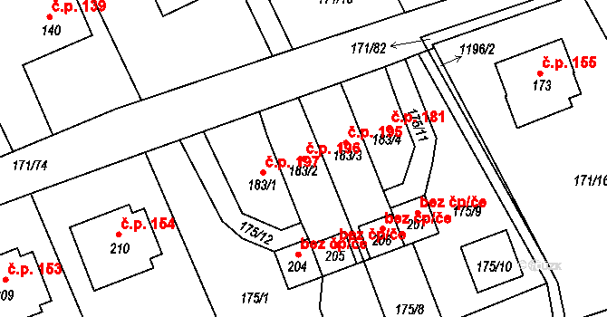 Chromeč 196 na parcele st. 183/2 v KÚ Chromeč, Katastrální mapa