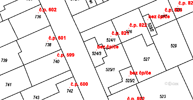 Oslavany 97928551 na parcele st. 524/3 v KÚ Oslavany, Katastrální mapa