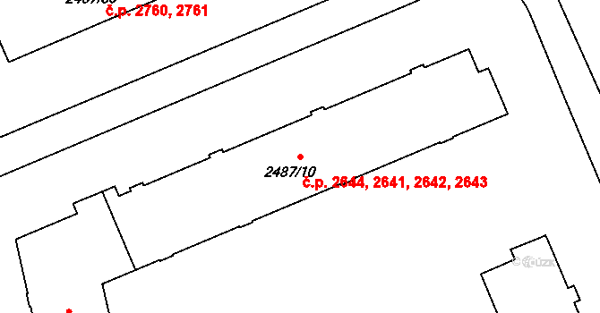 Přerov I-Město 2641,2642,2643,2644, Přerov na parcele st. 2487/10 v KÚ Přerov, Katastrální mapa