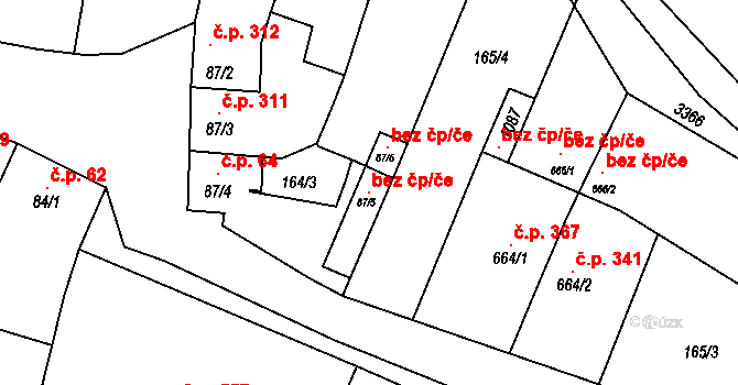 Tovačov 119368552 na parcele st. 87/5 v KÚ Tovačov, Katastrální mapa