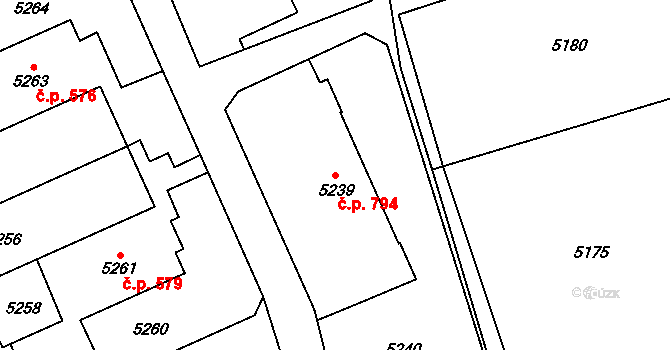Petřvald 794 na parcele st. 5239 v KÚ Petřvald u Karviné, Katastrální mapa