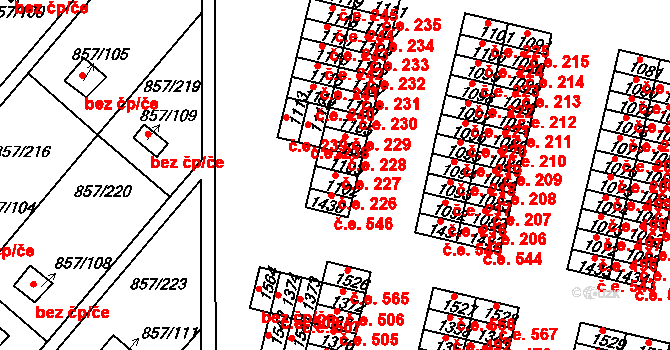 Řetenice 226, Teplice na parcele st. 1102 v KÚ Teplice-Řetenice, Katastrální mapa