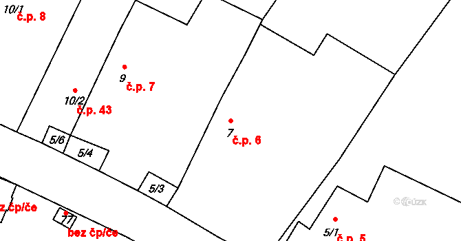 Radíkov 6, Český Rudolec na parcele st. 7 v KÚ Dolní Radíkov, Katastrální mapa