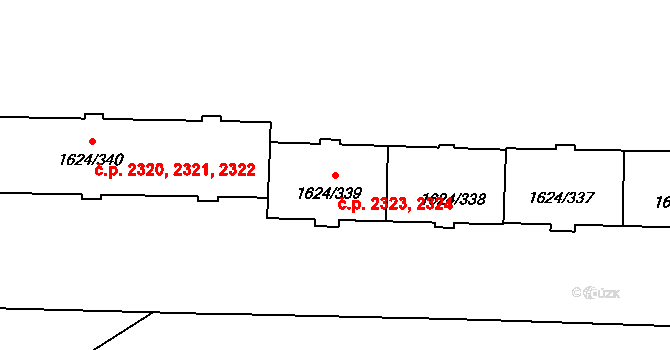 Mizerov 2323,2324, Karviná na parcele st. 1624/339 v KÚ Karviná-město, Katastrální mapa