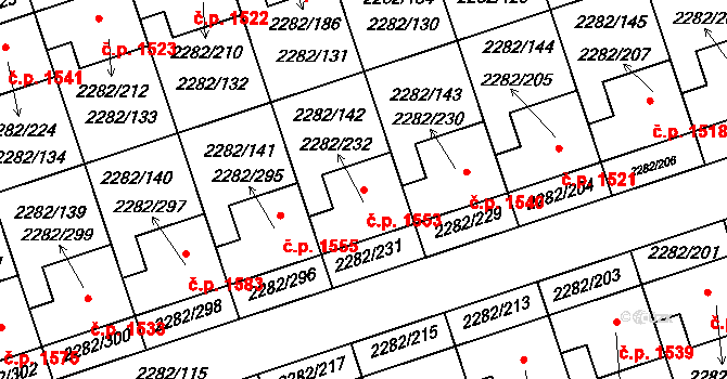 Hořovice 1553 na parcele st. 2282/232 v KÚ Hořovice, Katastrální mapa
