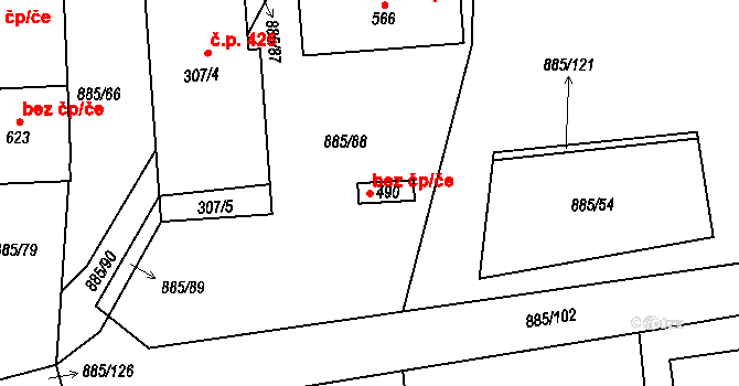 Lhenice 39919552 na parcele st. 490 v KÚ Lhenice, Katastrální mapa