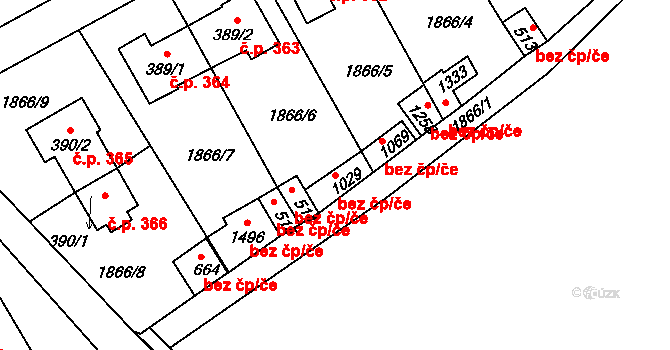 Zliv 41596552 na parcele st. 1029 v KÚ Zliv u Českých Budějovic, Katastrální mapa