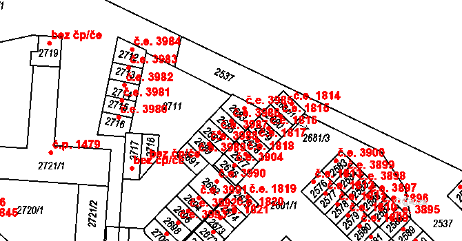 Město 3986, Havířov na parcele st. 2685 v KÚ Havířov-město, Katastrální mapa