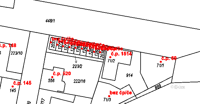 Neratovice 49344552 na parcele st. 2038 v KÚ Neratovice, Katastrální mapa