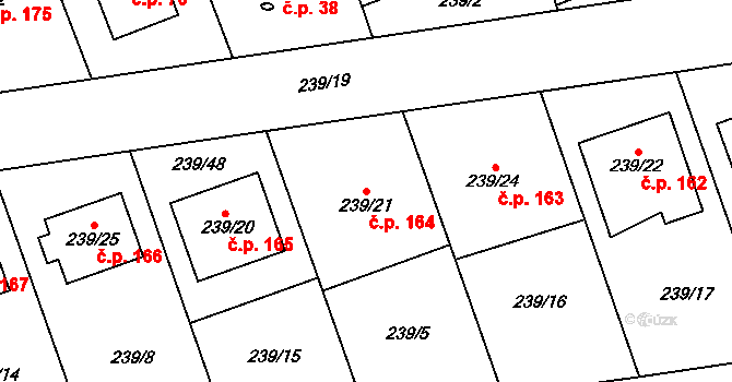 Přerov VIII-Henčlov 164, Přerov na parcele st. 239/21 v KÚ Henčlov, Katastrální mapa