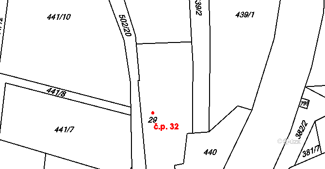 Litochovice 32 na parcele st. 29 v KÚ Litochovice u Volyně, Katastrální mapa