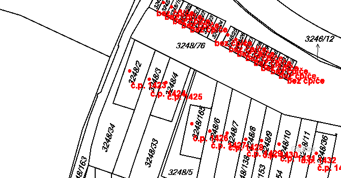 Krč 1425, Praha na parcele st. 3248/4 v KÚ Krč, Katastrální mapa