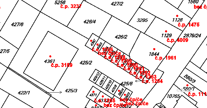 Hodonín 1258 na parcele st. 4364 v KÚ Hodonín, Katastrální mapa